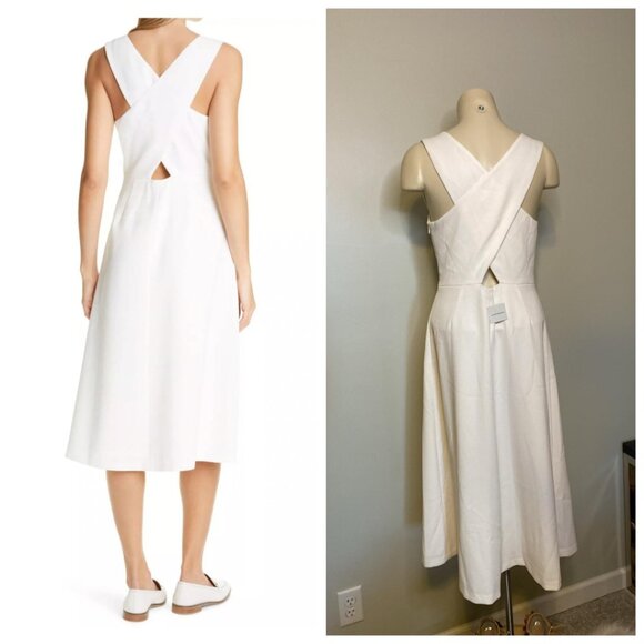 Club Monaco Cross Back Sleeveless A-Line Dress - Picture 2 of 8